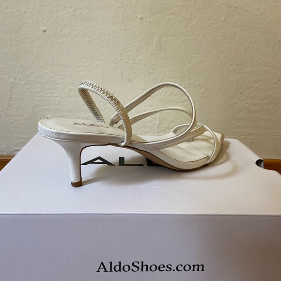 Dressy Aldo Kitten White Heels - Picture 10 of 11